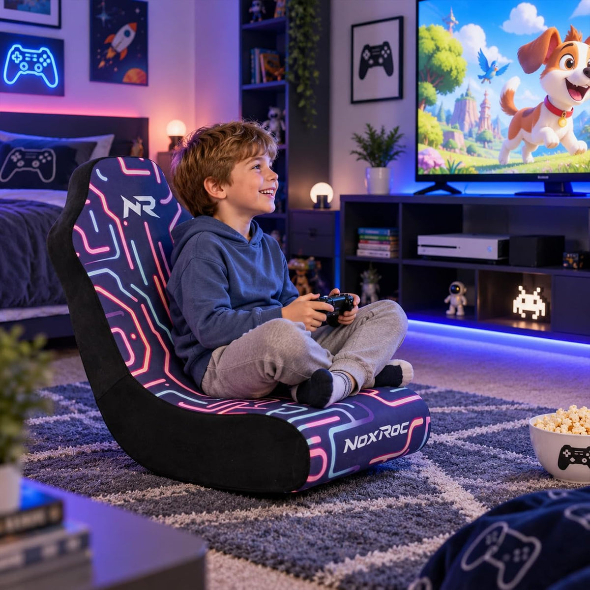 Foldable Floor Gaming Chair without RGB Led Lights for Teens Adults - Image 2