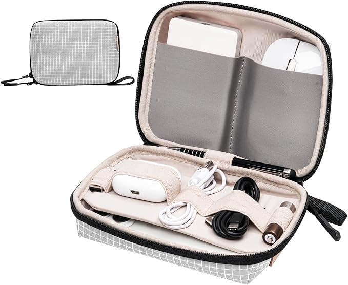 Electronics Organizer Cord Organizer Travel, Small Tech Bag for Cords, Chargers, Power Bank, Earbuds – Portable Cable Pouch for Office, Business Trip, Commute – Water & Scratch-Resistant by SIMTOP