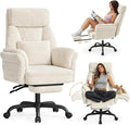 C57 Ergonomic Reclining Office Chair with Footrest, Velvet Desk Chair with 6-Stage Adjustable Wing Armrests for Cross Legged Sitting, Pet Friendly High Back Lounge Gaming Chair for Home Office by ELABEST