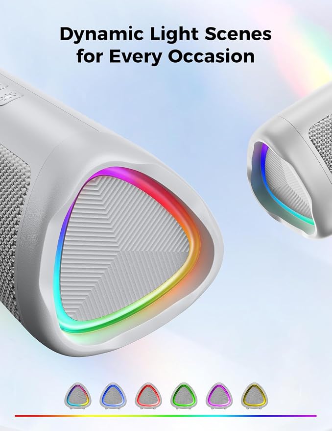 Bluetooth Speaker, 20W HD Sound, Portable Wireless, IPX5 Waterproof, Up to 24H Playtime, TWS Pairing, for Home/Party/Outdoor/Camping/Beach Essentials, Electronic Gadgets, Birthday Gift (Grey) - Image 3