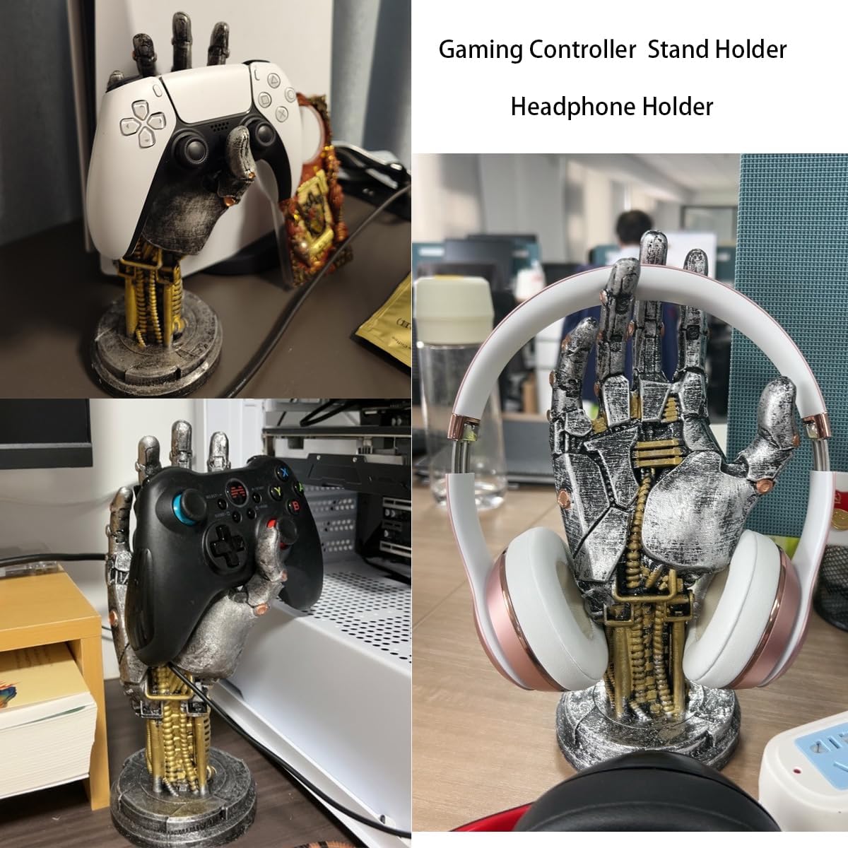 Game Controller Stand Holder for PS4 PS5 Xbox Switch Pro Headset Desk Stand Display Holder Mechanical Hand Gaming Accessories Desk Decor Figure (Iron) - Image 4