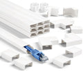 Cord Cover Wall Kit, YCLYC 157in Wire Covers for Cords - TV Cord Hider for 1 Thick Wire, Cable Hider for Wall Mount TV, Cable Cover Raceway White 10 x L15.7”, W0.78” H0.4” by YCLYC