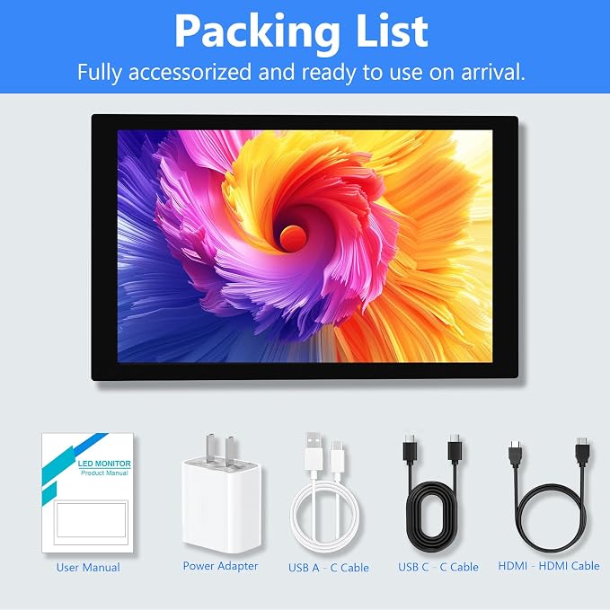 Small Monitor Touchscreen 7 Inch HD 1280x800 Type C HDMI Ports Mini Portable Monitor IPS LED Display for PC Laptop Ras Pi, Built-in Speakers - Image 8