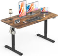 Electric Standing Desk, Gaming Desk, 48 x 24 Inch, Rustic Brown | Height Adjustable Computer Desk with Smart Controller, Sit and Stand Up Table for Home, Office, Work, Study, Writing by Zontera