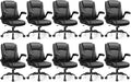 Leather Office Chair, PU Home Computer Desk Chairs with Ergonomic Back Support, 360°Swivel Free，Small Gaming Chair with Wheels and Adjustable Armrests, for Short People Use by BrickAttic