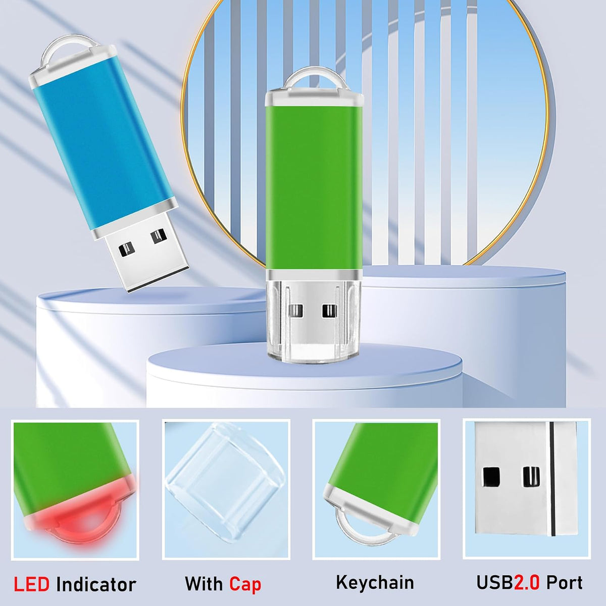 1GB USB Flash Drive 20 Pack Nicepicten Bulk USB Stick 2.0 Thumb Drive Pack - Image 3