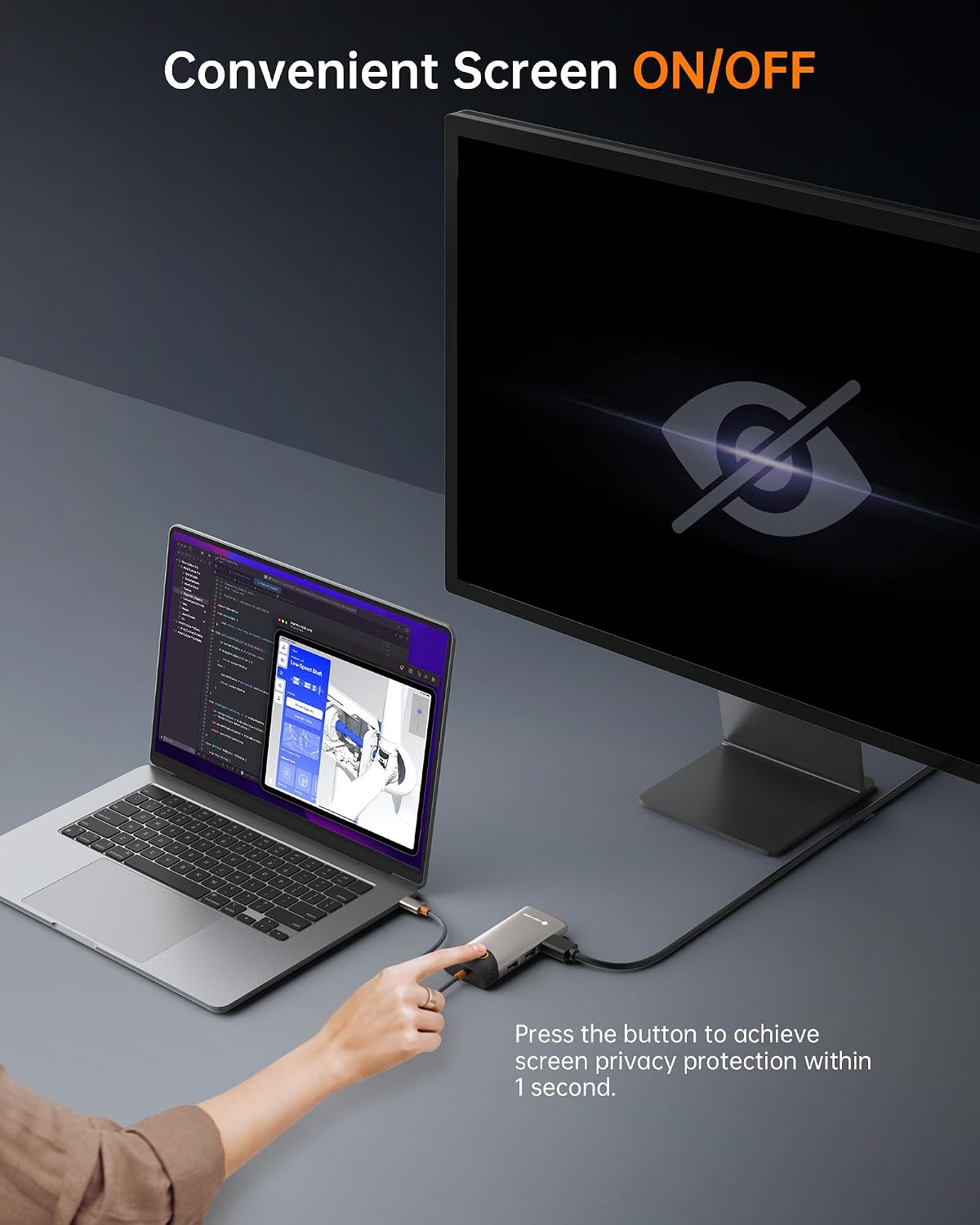 NOVOO USB C Hub Ethernet 4K@60 USB C HDMI Adapter Multiport Type C Adapter, 100W PD, 5Gbps USB-A/C Data Ports Docking Station Compatible for MacBook/iPhone/Dell/HP/Surface - Image 4