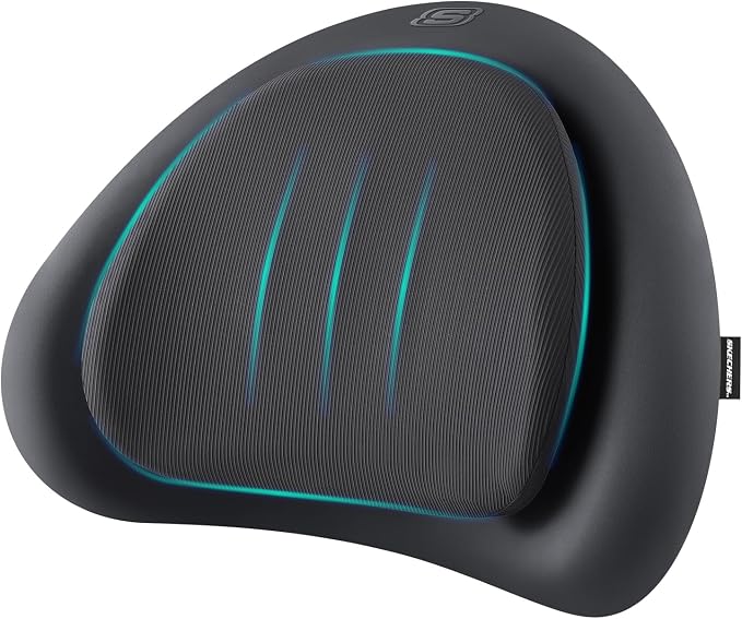 Skechers Lumbar Pillow Premium Memory Foam,Double-Layer-Office Chair Cushion for Tailbone Pain Relief,Butt Pillow for Office Chair,Car seat Cushion,Long Sitting Office Workers,and Car Drivers,Black by Unknown