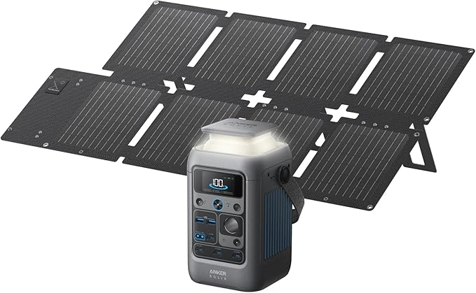 Anker SOLIX C300 DC Power Bank Station and 60W Solar Panel, 288Wh Portable Power Station, LiFePO4 Battery, 300W Solar Generator, for Outdoor, Camping, Traveling, and Emergencies by Unknown