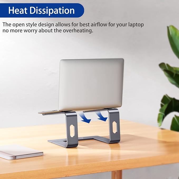 BESIGN LS03 Aluminum Laptop Stand, Ergonomic Detachable Computer Stand, Notebook Holder, Laptop Mount Compatible with Air, Pro, Dell, HP, Lenovo More 10-15.6" Laptops, Space Gray - Image 6