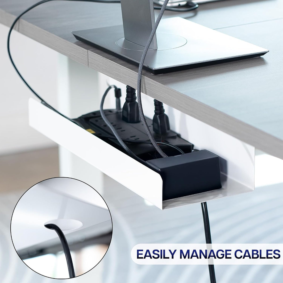 VIVO Extra Deep Under Desk Cable Management Tray, 17", Holds 11 lbs - Image 6