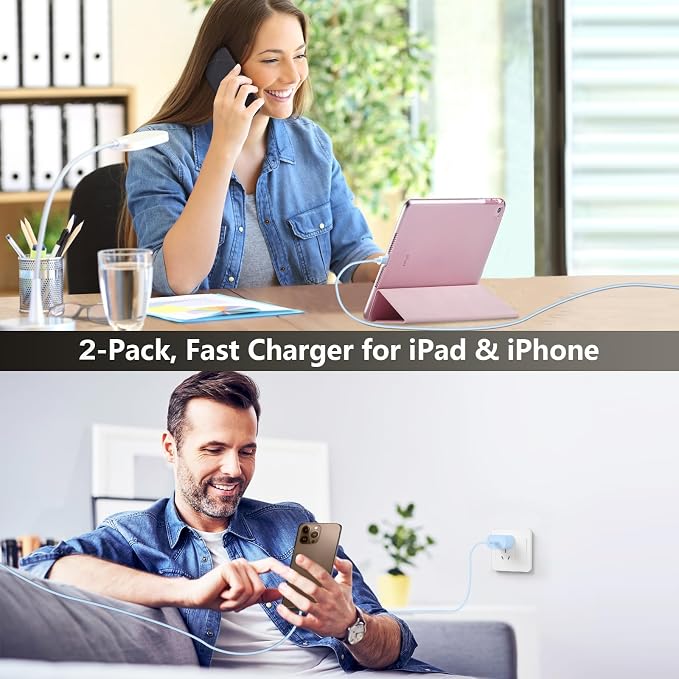 Phone 17 16 15 Charger Fast Charging, 10 FT Long USB C Charger Cord with 20W Type C Fast Phone Charging Block forPhone 17/17 Pro/17 Pro max/Air/Phone 16 15 Pro Max Plus, iPad, Android,Gradient Blue - Image 6