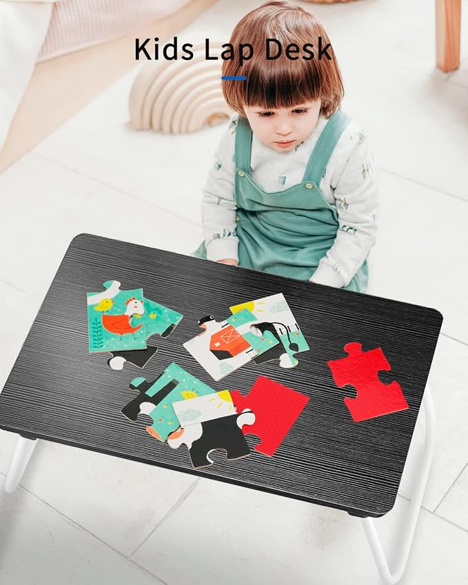 Ruxury Folding Lap Desk Laptop Stand Bed Desk Table Tray, Breakfast Serving Tray, Portable & Lightweight Mini Table for Sofa Couch Floor - Black - Image 5