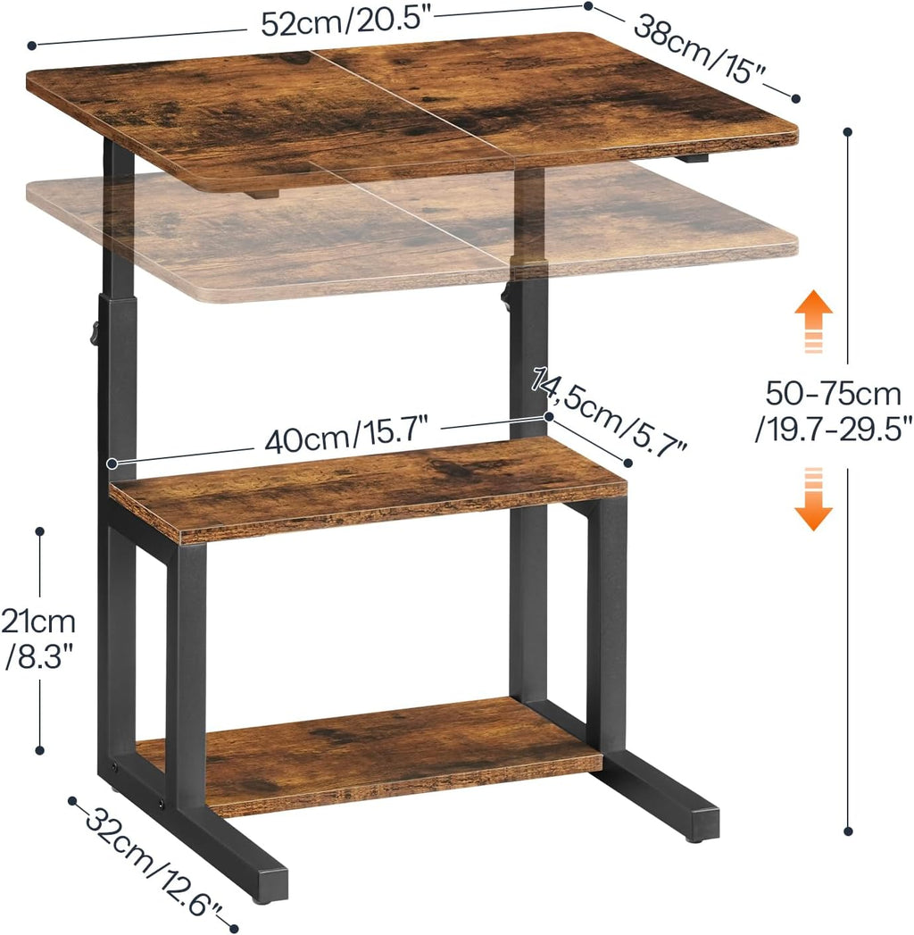 HOORBO Adjustable Height End Table, 3-Tier C Shaped Side Table for Couch - Image 3
