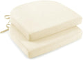 downluxe Indoor Chair Cushions for Dining Chairs, Soft and Comfortable Textured Foam Kitchen Chair Pads with Ties and Non-Slip Backing, 16" x 16" x 2", Beige, 2 Pack by Downluxe