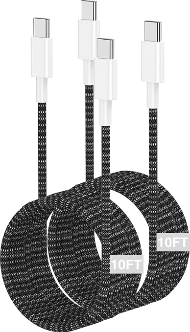 USB C to C Charger Cable 10ft, 60W Type C to C Fast Charging Cable Cord Long for Apple iPhone 17 Pro Max/17 Air/16 Pro Max/16 Pro/15 Plus/15 Pro Max/MacBook 2021/2020/2019,iPad Pro/Mini/Samsung Galaxy by Cionum