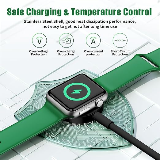 Apple Watch Charger Fast Charging, USB C Magnetic iWatch Fast Charging Cable Cord 6ft and iPhone Type C Wall Charger Block Plug for Apple Watch Series Ultra 2/Series 11/10/9/8/7/SE/6/5/4/3/2-Black - Image 5