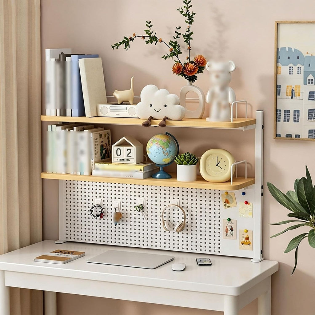 Desk Hutch Dorm, Clamp-on Desktop Bbookshelf Organizer With Pegboard by OECETCAWKD