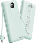 charmast 20000mAh Portable Charger with Built-in Cables and AC Wall Plug | 20W Fast Charging Power Bank, Power 3 Devices at Once, Family Travel Essential Battery Pack for iPhone, Samsung, Android by charmast