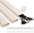 47in TV Cord Hider, Adhesive & Screw Mount Large Cable Hider Kit | Cord Covers for Wall Mount TV, Paintable Cable Management Cord Organizer, Wire Hiders for TV on Wall L15.7inW2inH0.7in, Beige by YCLYC