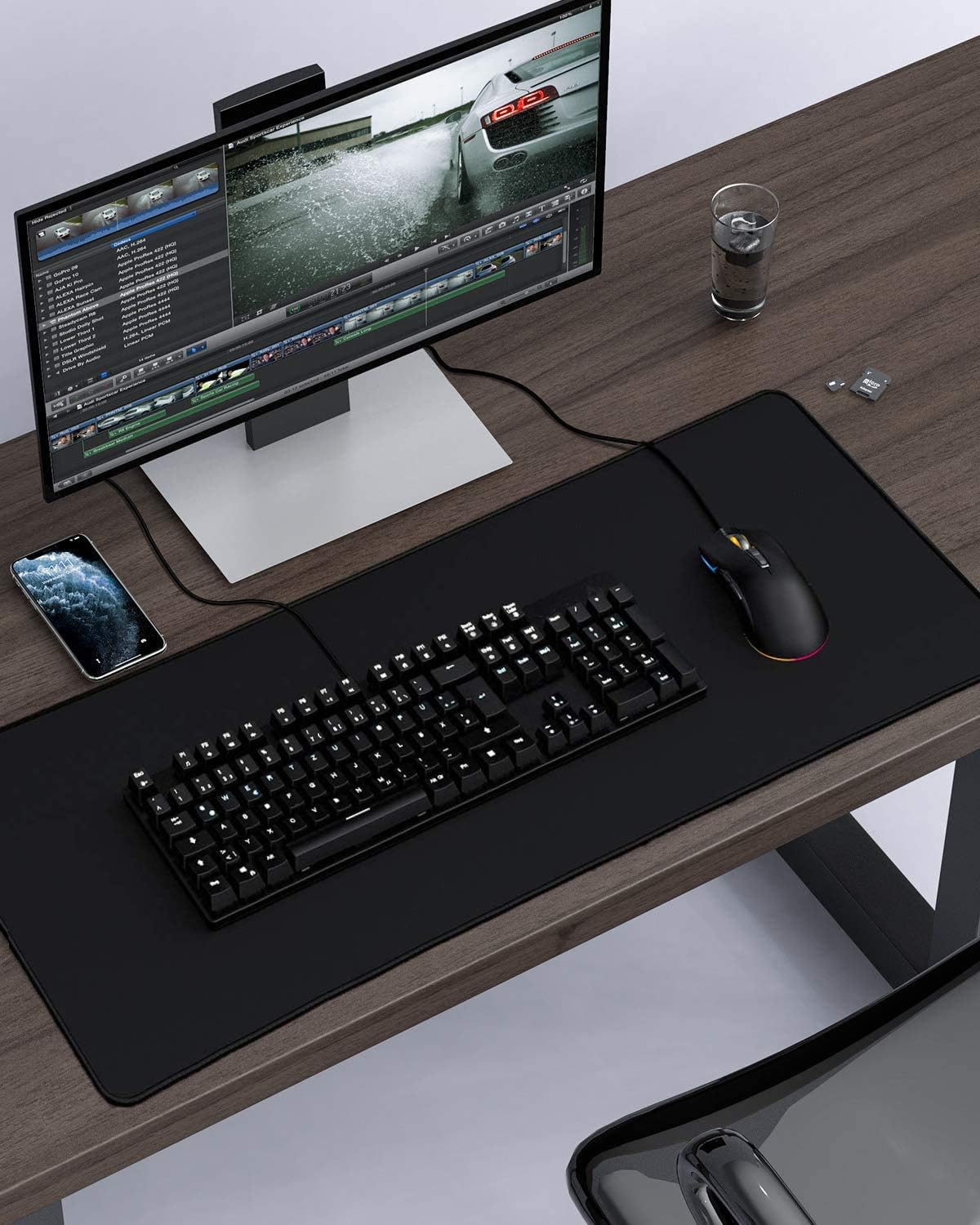 JIALONG Large Gaming Mouse Pad, XXL Desk Mousepad with Stitched Edges, Non-Slip Base Keyboard Pad for Gamer, Office & Home Classic Black - Image 6
