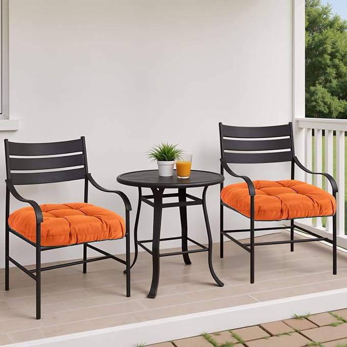 MTMR 2Pcs Outdoor Chair Cushions, Patio Furniture Seat Pads, Waterproof | 2Pcs , waterproof cover, PP cotton, u-shaped, no-fading, thick patio seat pads for outdoor wicker furniture in yard, 19x19x4 - Image 2