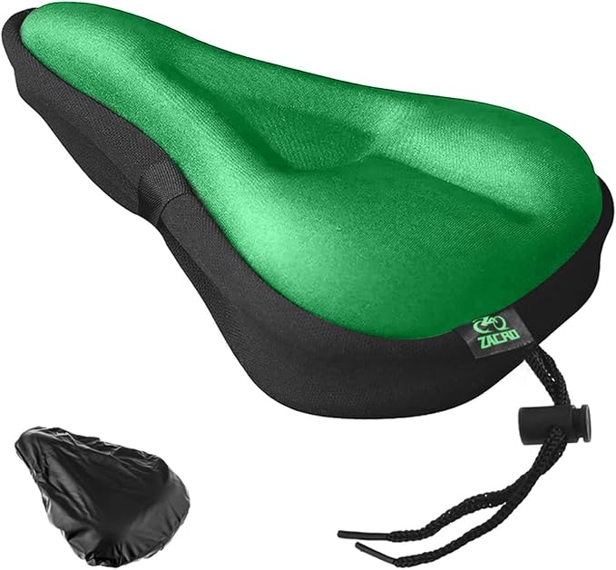 Zacro Bike Seat Cushion - Gel Padded Bike Seat Cover for Men Women Comfort, Extra Soft Exercise Bicycle Seat Compatible with Peloton, Outdoor & Indoor Bike Saddles by ZACRO
