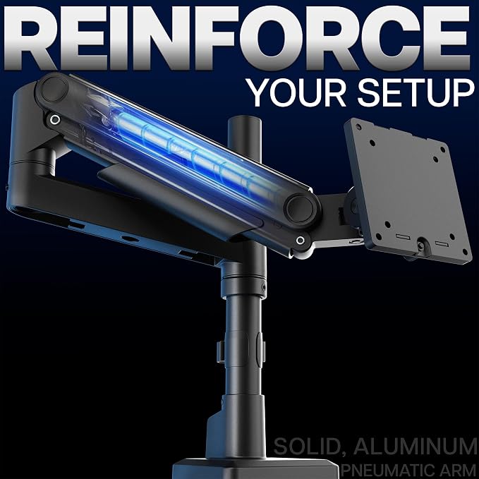 VIVO Aluminum Ultrawide Monitor Tension Stand with Extension Pole for up to 49 inch Screens, Holds 44 lbs, Premium Desk Mount Designed for Samsung Odyssey G9 and More, Black, STAND-POLE1V - Image 6