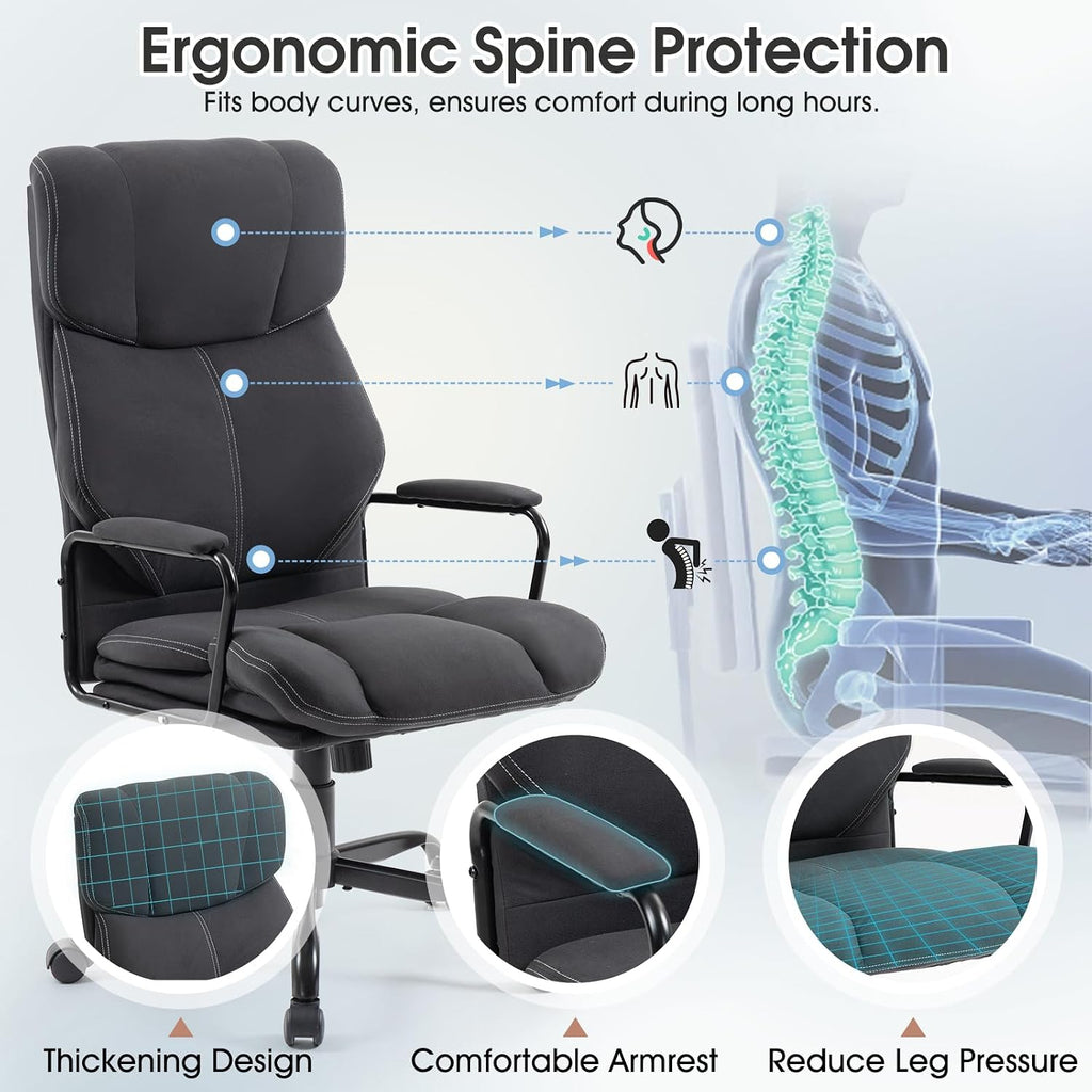 Dark Gray Big and Tall Ergonomic Executive Office Chair - Image 4