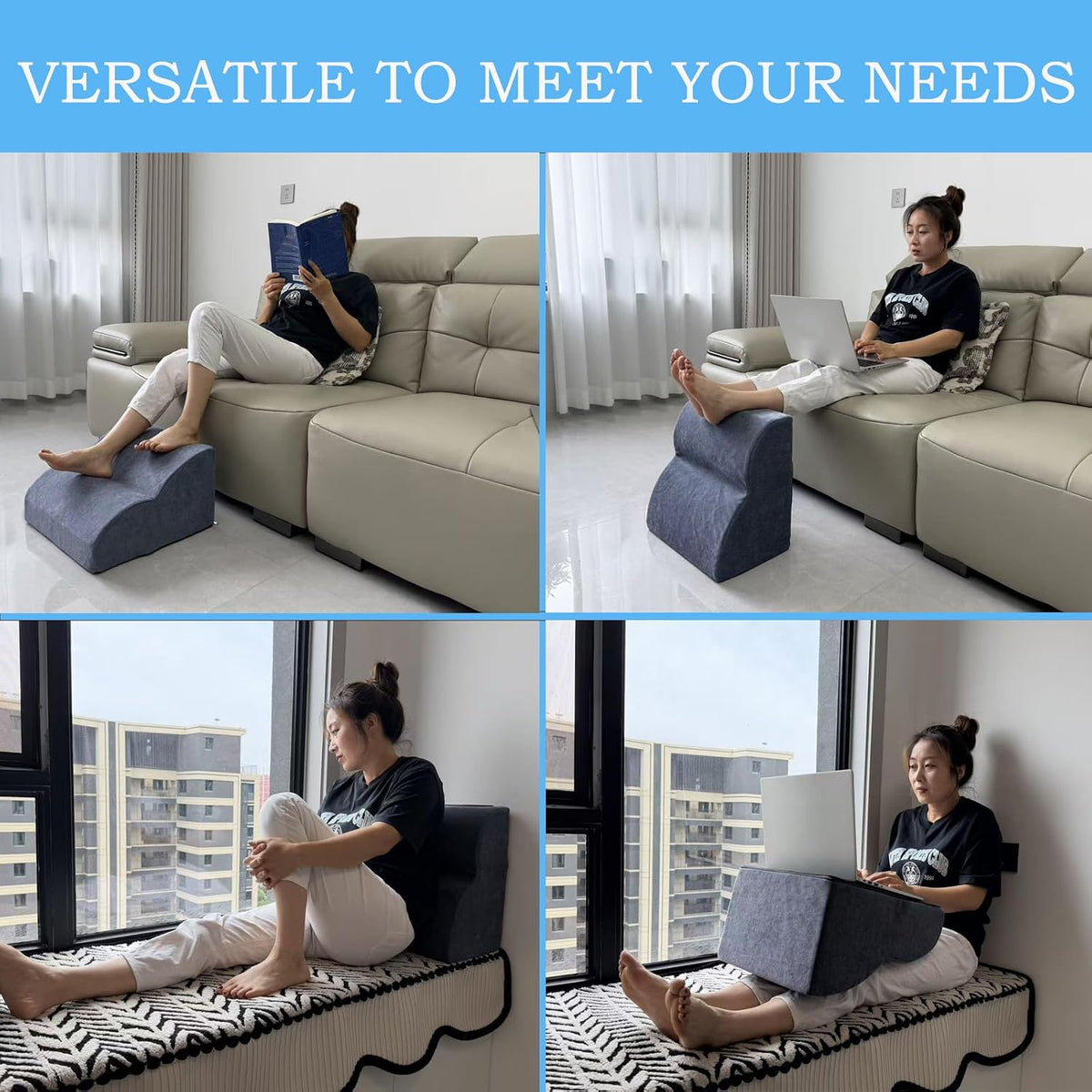 Foot Rest for Under Desk at Work.Multifunctional 3-Tier Foot Stool - Image 7