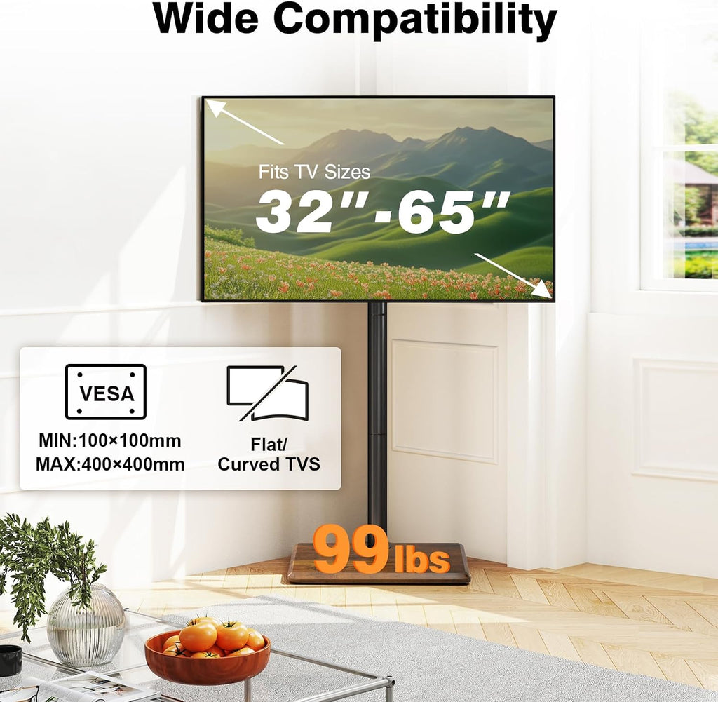 Universal Floor TV Stand with Mount for Most 32-65 Inch TV up to 99lbs - Image 6