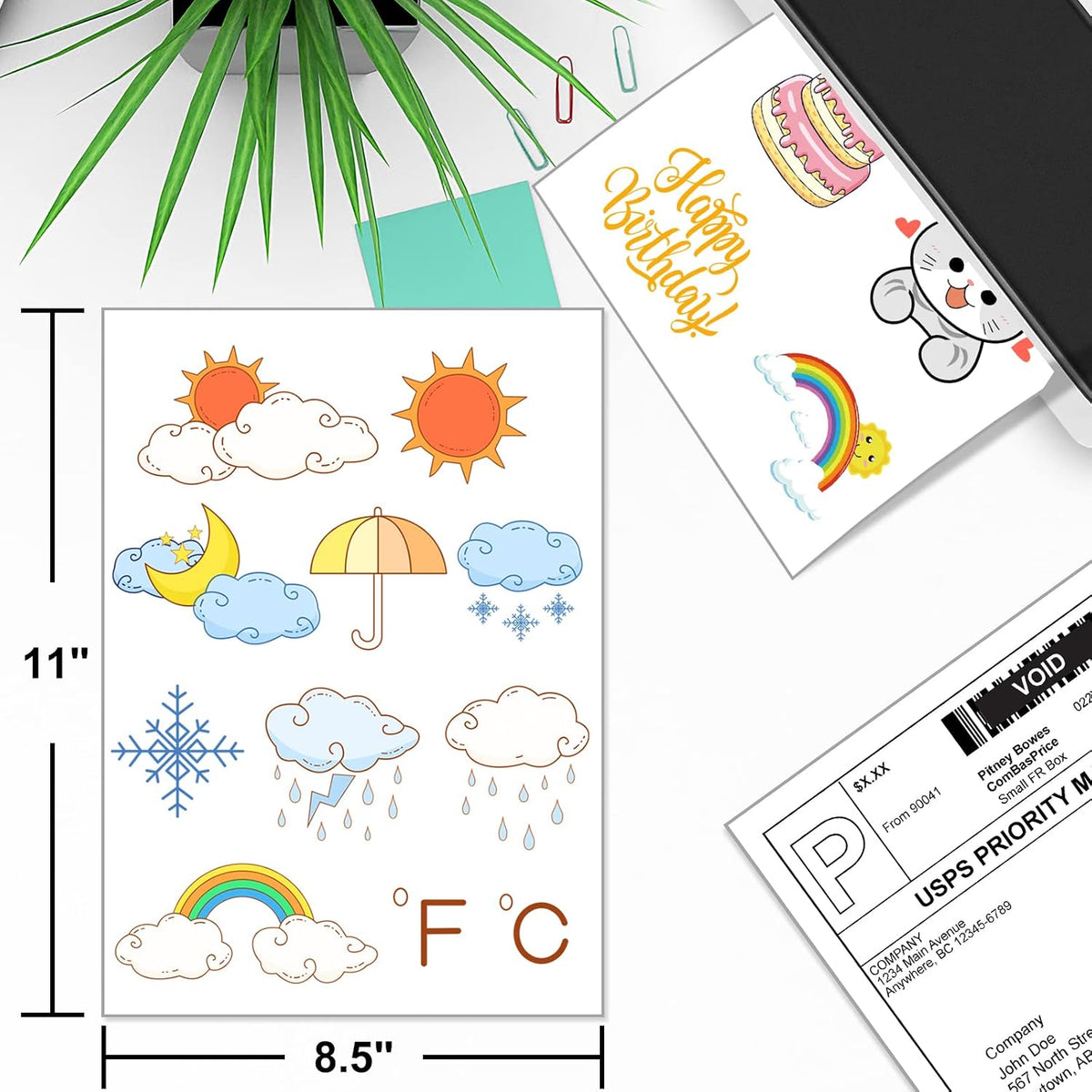 Sticker Paper 8.5" x 11" Full Sheet Label Stickers for Laser & Inkjet Printers, Self-Adhesive Paper Shipping Labels (2000 Sheets,2000 Labels) - Image 3
