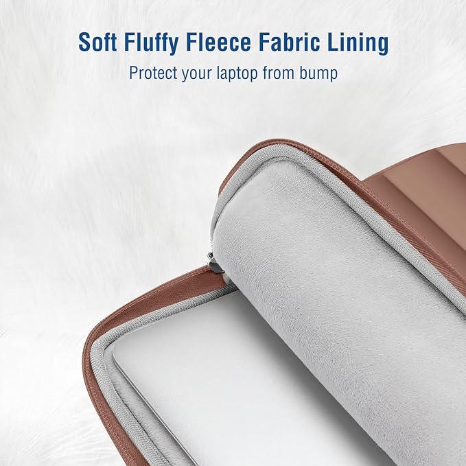 MOSISO Laptop Case 13.3 inch,13-13.3 inch Puffy Laptop Sleeve Carrying Case | Compatible with MacBook Neo/Air 13.6/Pro 13/14, HP Dell ASUS Lenovo, Polyester Horizontal Bag with Small Case, Mocha - Image 4