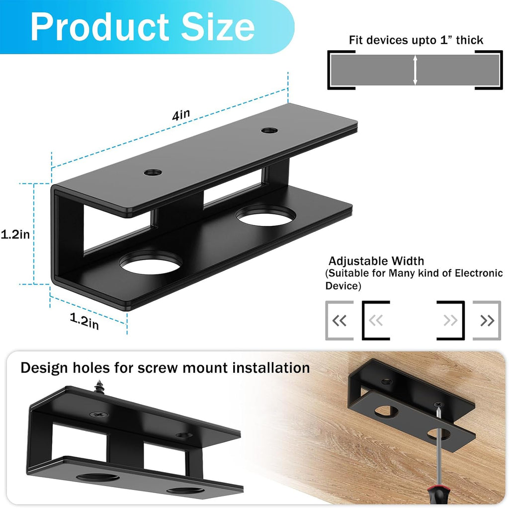 3 PCS Under Desk Laptop Mount with Anti-Scratch Silicone Pad Under Desk Holder Mount Shelf for Laptop Keyboard Storage（1 Pack） - Image 5