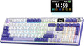 RK ROYAL KLUDGE S104 Wireless Mechanical Keyboard with Screen & Metal Knob | 101 Keys Full Size Top Mount RGB Gaming Keyboard, 8000mAh Battery, Tri-Mode BT/2.4GHz/USB-C, Hot Swap Custom Linear Switch by RKROYALKLUDGE