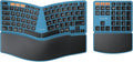 ProtoArc Wireless Ergonomic Keyboard with Separate Number Pad - Blue | 2.4G and Dual Bluetooth, Hard Palm Rest, Split Design, Rechargeable, Compatible with Windows, Mac by ProtoArc