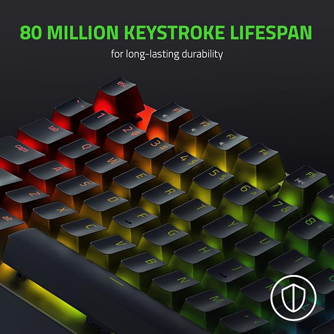 Razer BlackWidow V3 Tenkeyless TKL Mechanical Gaming Keyboard: Green Mechanical Switches - Tactile & Clicky - Chroma RGB Lighting - Compact Form Factor - Programmable Macros - Image 7