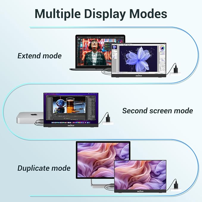 InnoView Portable Monitor, 15.6 Inch FHD 1080P HDMI USB C Second External Monitor for Laptop, Desktop, MacBook, Phones, Tablet, PS5/4, Xbox, Switch, Built-in Speaker with Protective Case - Image 7
