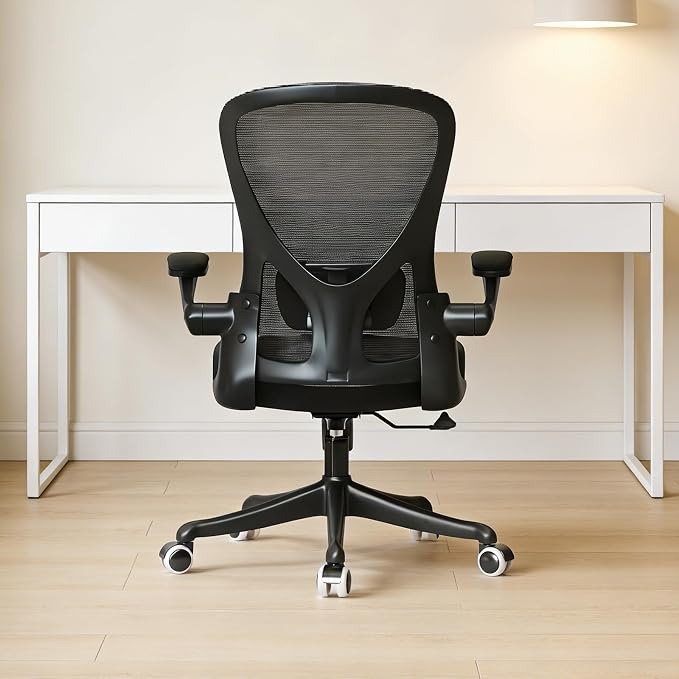 Monhey Ergonomic Office Chair, Adjustable Lumbar, Black | Breathable Mesh, Warm Taupe,Flip-up Arms, Height Adjustable, Rocking Swivel, Home Office by Monhey-EasyErgonomicChair