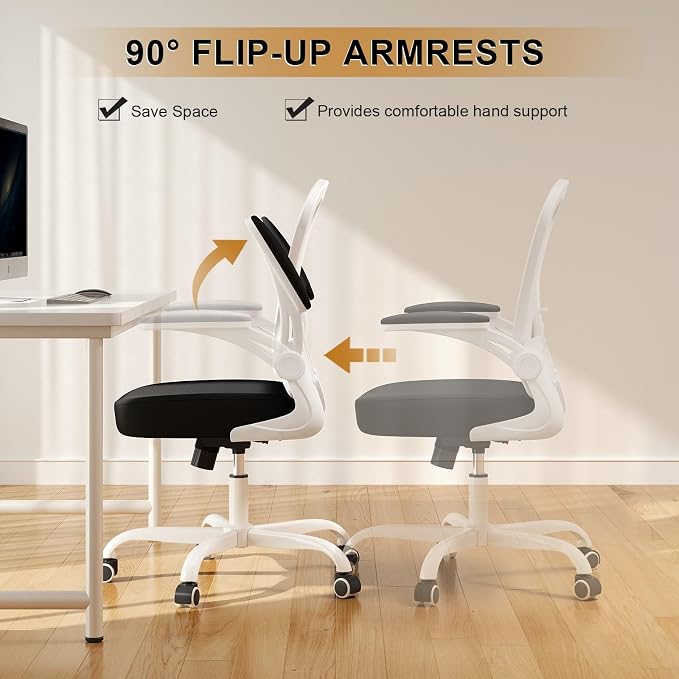 Office Chair|Ergonomic Desk Chairs 330LBS Capacity | Flip-up Armrests,Mesh Computer Chair,High Back,Comfy Work,Adjustable Lumbar Support - Image 3