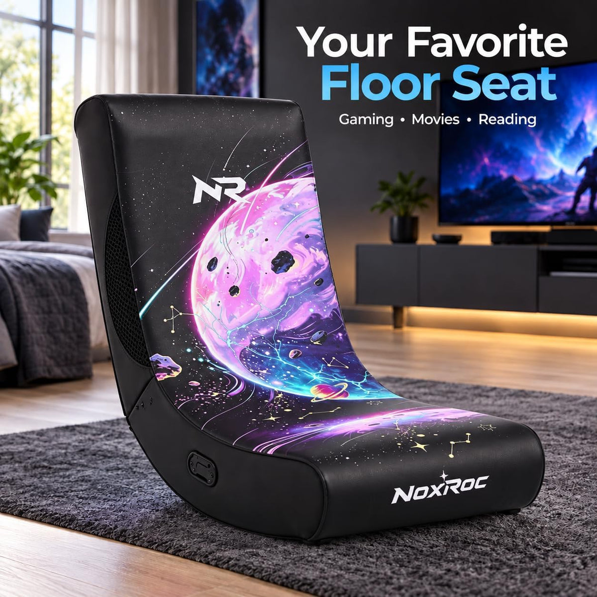 Folding Rocking Gaming Floor Chair No Wheels, Video Game Rocker Chair - Image 4
