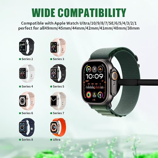 Apple Watch Charger Fast Charging, USB C Magnetic iWatch Fast Charging Cable Cord 6ft and iPhone Type C Wall Charger Block Plug for Apple Watch Series Ultra 2/Series 11/10/9/8/7/SE/6/5/4/3/2-Black - Image 7