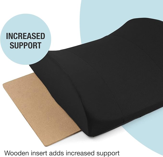 DMI Lumbar Support Pillow for Chair to Assist with Back Support with Removable Washable Cover and Firm Insert to Ease Lower Back Pain while Improving Posture,14 x 13 x 5,Contoured Foam,Elite,Black - Image 5