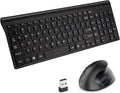 Fonicer 2.4GHz Wireless Vertical Ergonomic Mouse and Keyboard Combo Ultra-Thin Portable Size for PC Desktop Computer Laptop Mac For Students or Small Hands by Fonicer