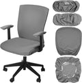 4 Pcs Office Chair Covers Set Computer Armrest Slipcover Seat, Gray by Tallew