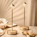 2P Cordless Rechargeable Led Table Lamp Battery Operated Light CHMP Gold | Ice Crackle Finish Champagne Gold Touch 3 Color Dimming Portable Metal Outdoor Waterproof Light for Patio/Restaurant/Dining by Tpczqj