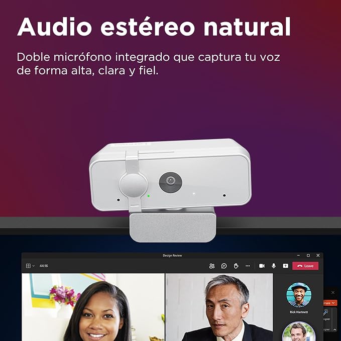 Lenovo 310 FHD Webcam, 1080p, FHD Resolution @30 FPS, Plug-and Play USB Connectivity, 1.8M Cable, 2 Integrated Microphones, External Privacy Shutter, White - Image 4