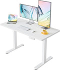 HUANUO Electric Standing Desk, 48 x 28 Inch Height Adjustable Computer Desk with Storage Bag, 4 Height Memory Settings, Sit Stand Up Desk for Home Office, White by HUANUO