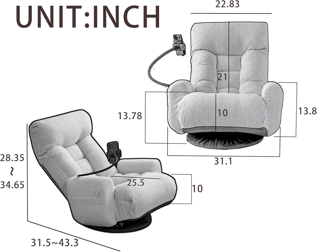 Cozy Gaming Chair Floor Sofa, Beige - Image 2