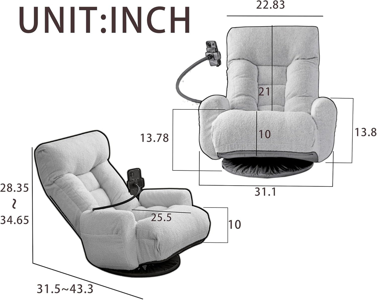 Cozy Gaming Chair Floor Sofa, Beige - Image 2